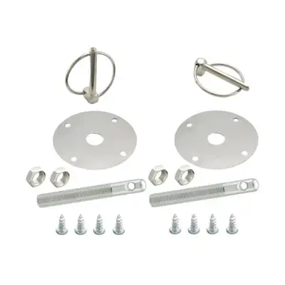 Specialty Products Company / SPC Performance Hood Pin Kit Flip-Over Clips 1/2in Dia. Silver