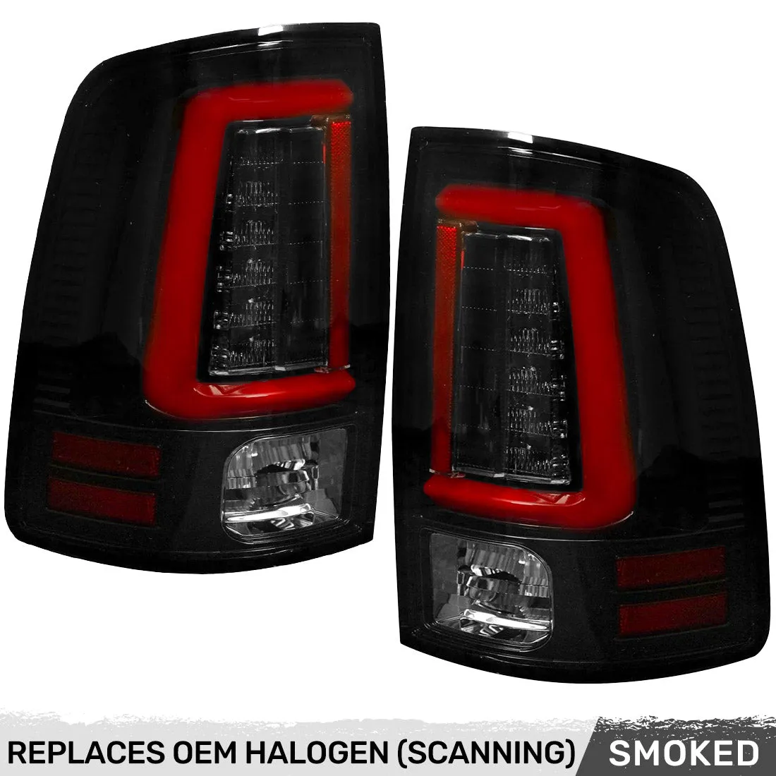 Dodge RAM 2500/3500 10-18 Ultra Bright OLED Tail Lights w/ Scanning Turn Signals (Replaces Factory Halogen Tail Lights) - Smoked Lens product image