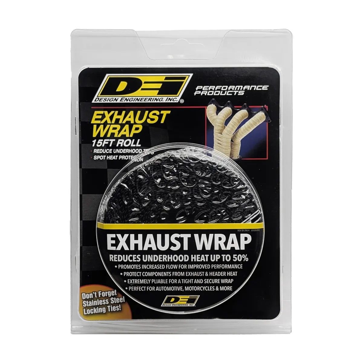 DEI 10120 Black Glass Fiber Exhaust Wrap 1 x 15' 010120 product image