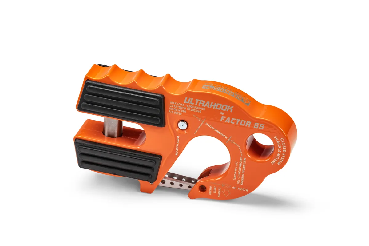 Factor 55 00250-07 Ultrahook Winch Hook With Shackle Mount -- Orange product image