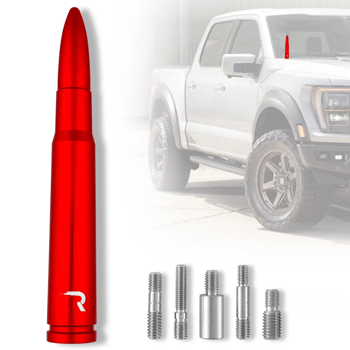 .50 Cal Bullet Antenna (Fits OEM Factory Threaded Antenna) Multiple Colors product image