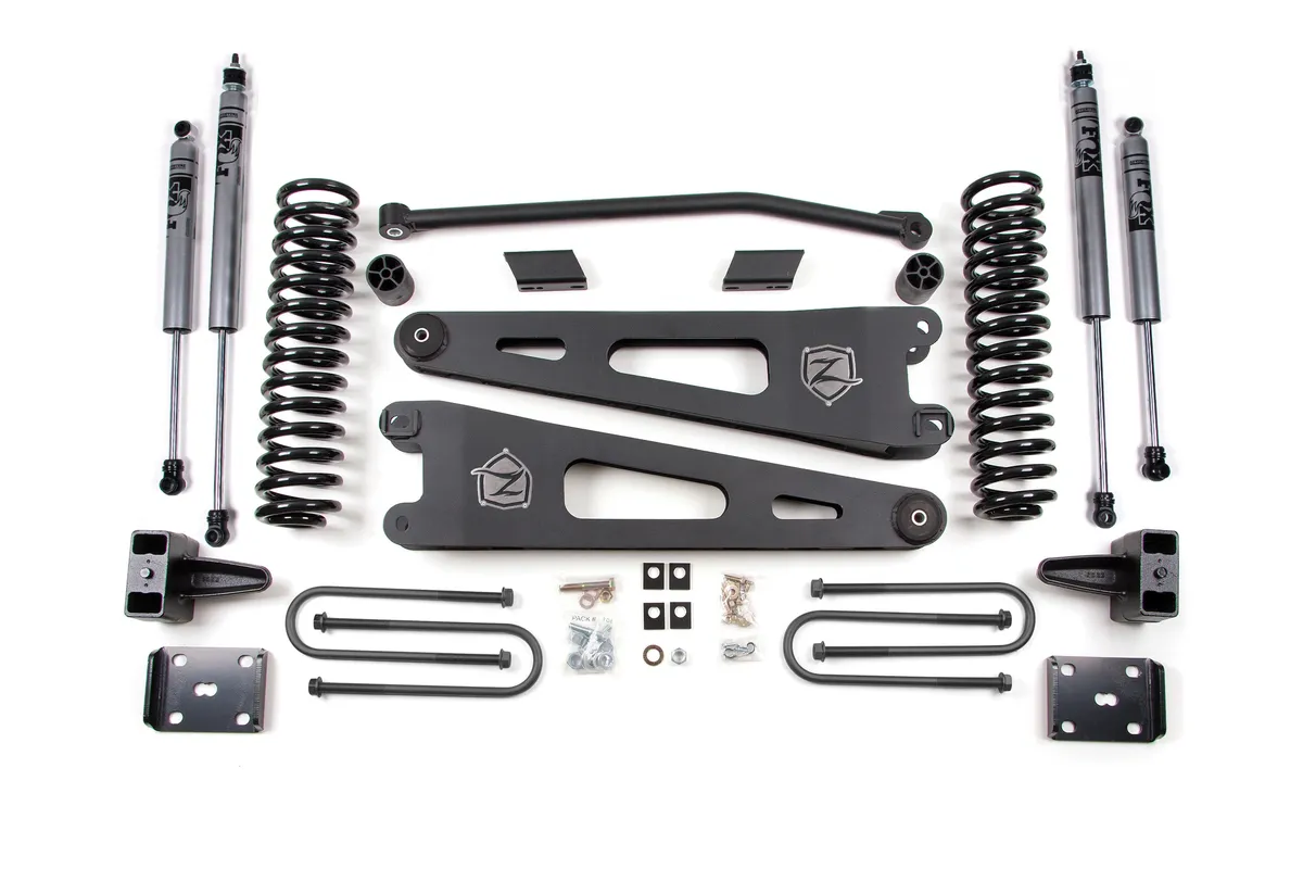 Zone Offroad 2011-2012 Ford SD 4 Radius Arm Lift System - Gas - Front Coil Rear Block - Fox adventure Series Shocks