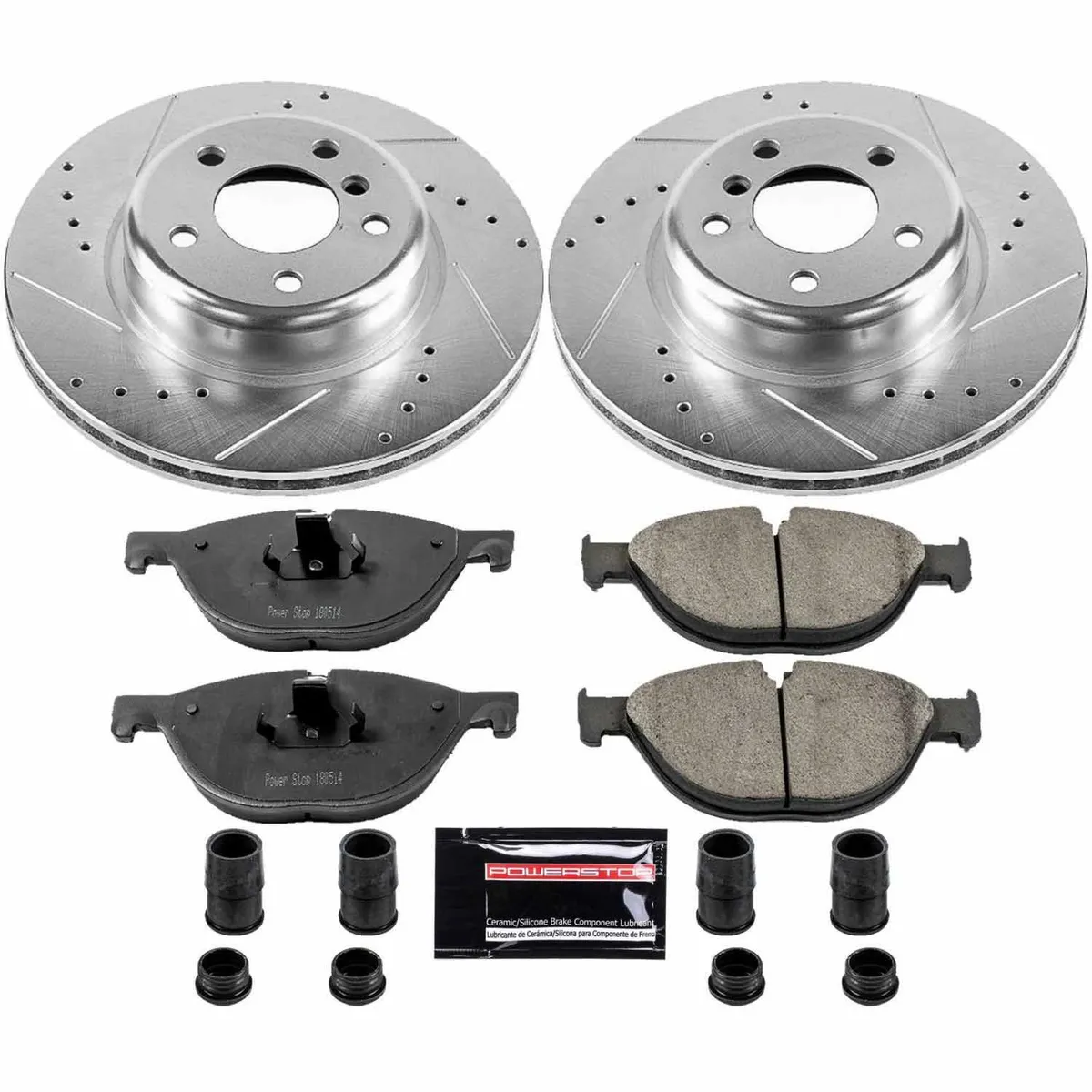 Z23 Evolution Sport Upgrade Kit: Drilled/Slotted Rotors; Carbon-Fiber Ceramic Pads W/Hardware; Pad Sensors product image