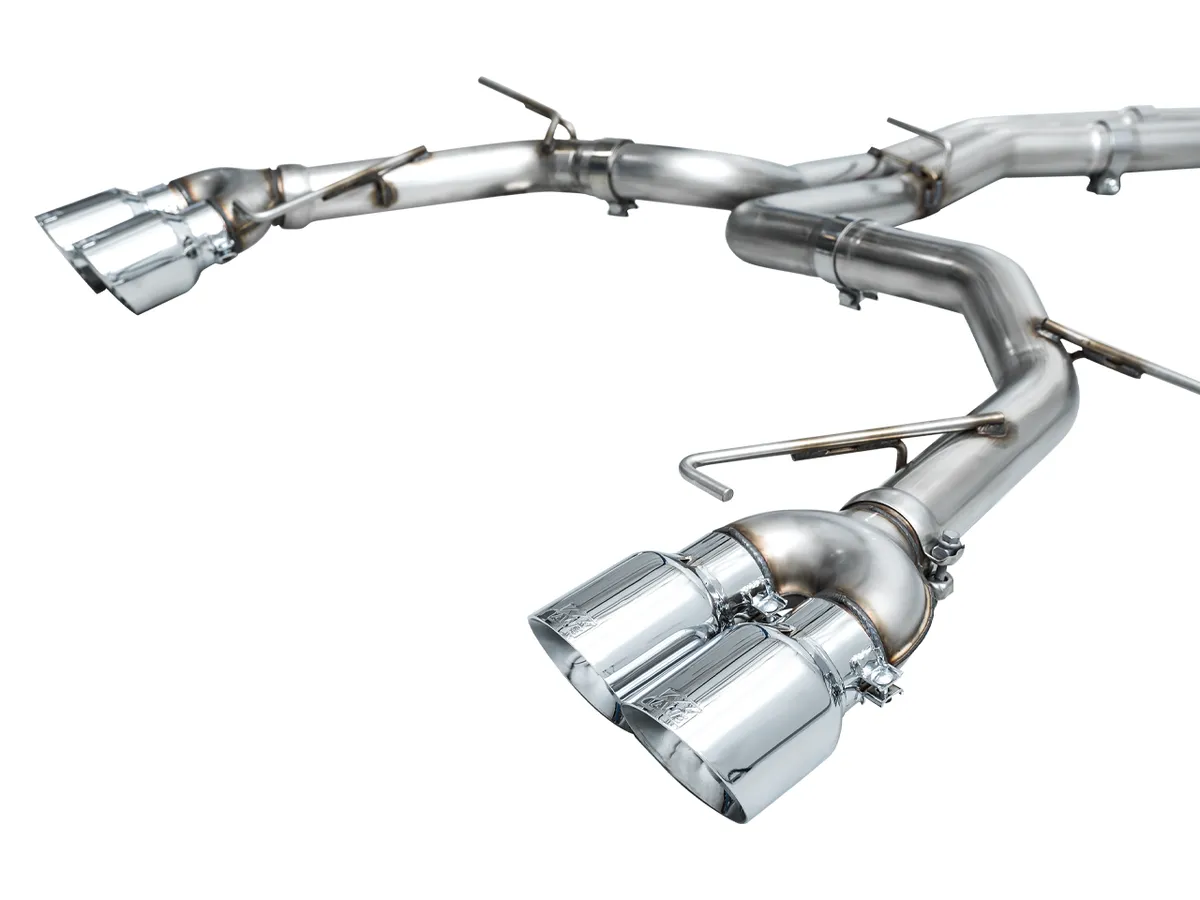 AWE Track Edition Exhaust for Audi C8 S6/S7 - Diamond Black Tips product image