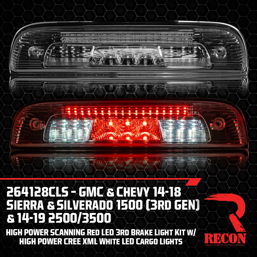 Gmc Sierra & Chevy Silverado 3rd Gen 14-19 2500/3500 Ultra High Power Scanning Red LED 3rd Brake Light w/ High Power Cree Xml White LED Cargo Lights - Smoked Lens product image