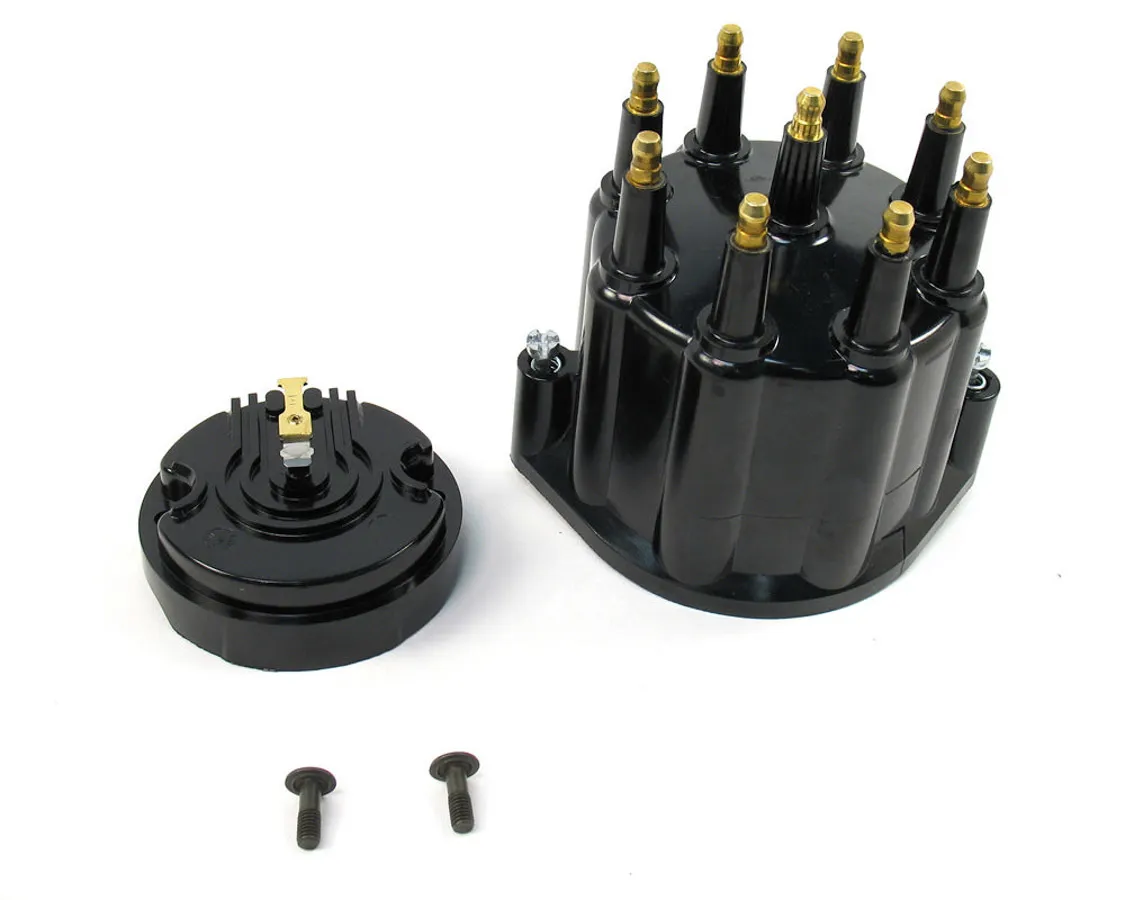 Pertronix Pertronix Replacement Cap And Rotor Kit For 8-Cylinder Flame-Throwerbillet Distributors. Black Male Style Cap.
