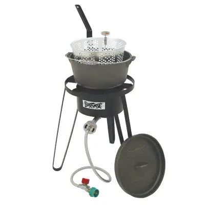 Bayou Classic 8qt Cast Iron Fish Cooker Kit