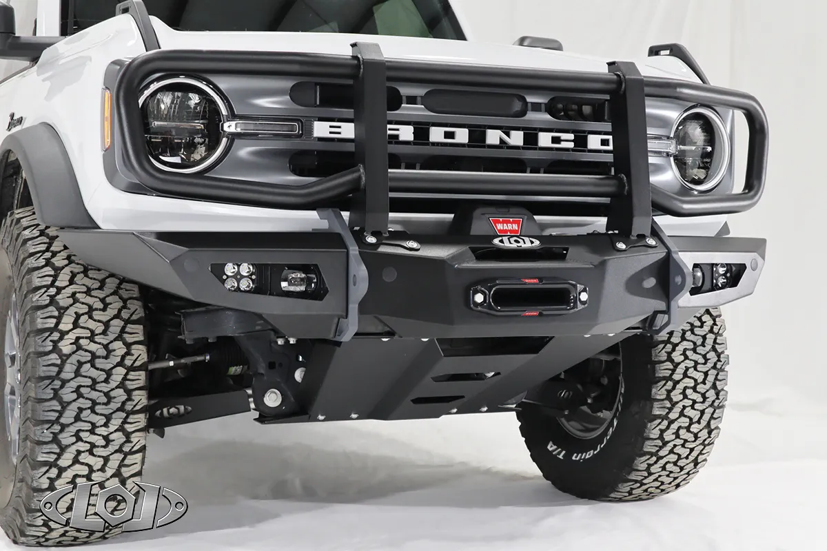 2021+ Bronco Black Ops Full Width Winch Front Bumper (Black Powder Coated) product image