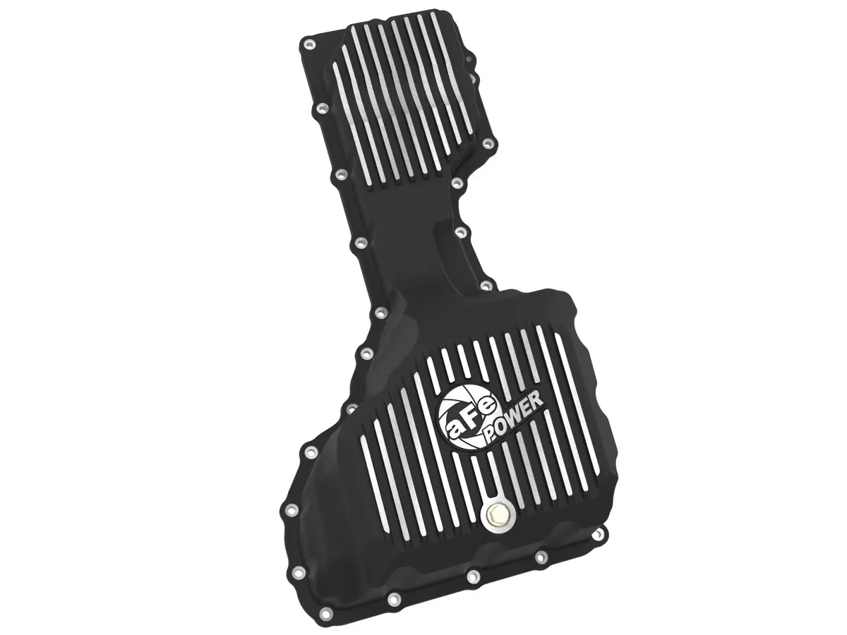 AFE Power Pro Series Engine Oil Pan Black w/ Machined Fins GM Diesel Trucks 17-19 V8-6.6L (td) L5P 46-71360B 46-71360B product image