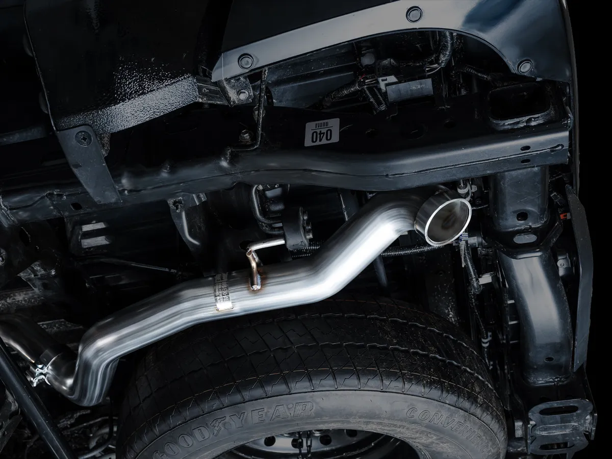 AWE 0FG Exhaust for 4th Gen Toyota Tacoma - Dual Chrome Silver Tips product image
