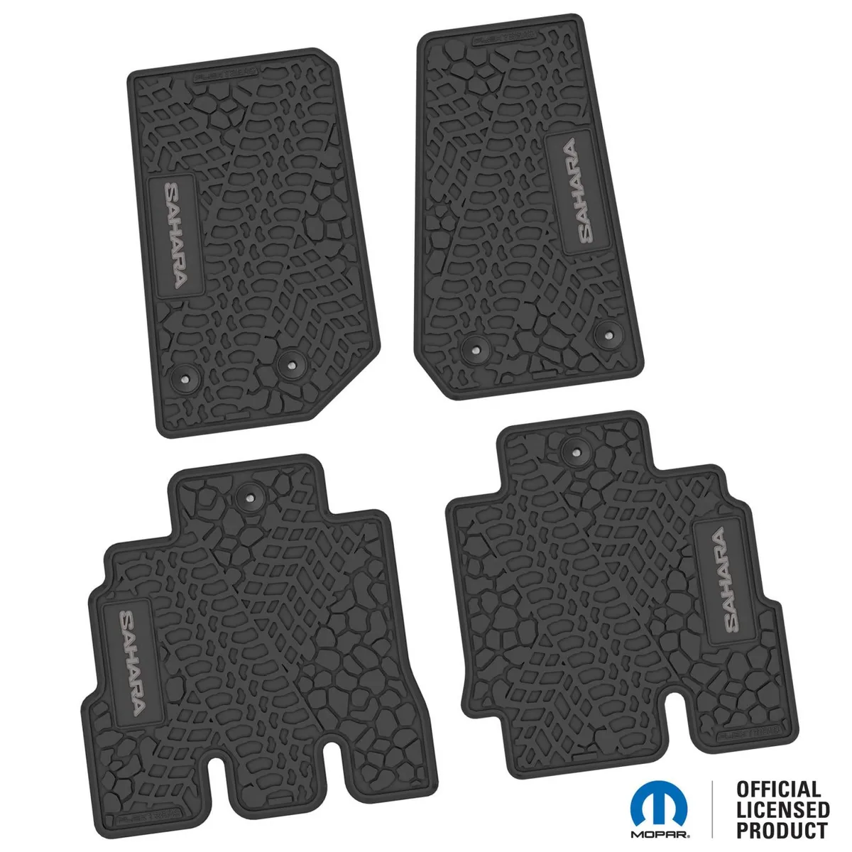 14-18 Jeep JKU 4 Dr Front and Rear -Tire Tread/Scorched Earth Scene w/ Sahara Insert - Black w/ Tan Insert product image