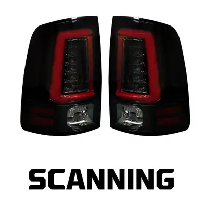 Recon Accessories Dodge RAM 2500/3500 10-18 Ultra Bright OLED Tail Lights w/ Scanning Turn Signals (Replaces Factory Halogen Tail Lights) - Smoked Lens