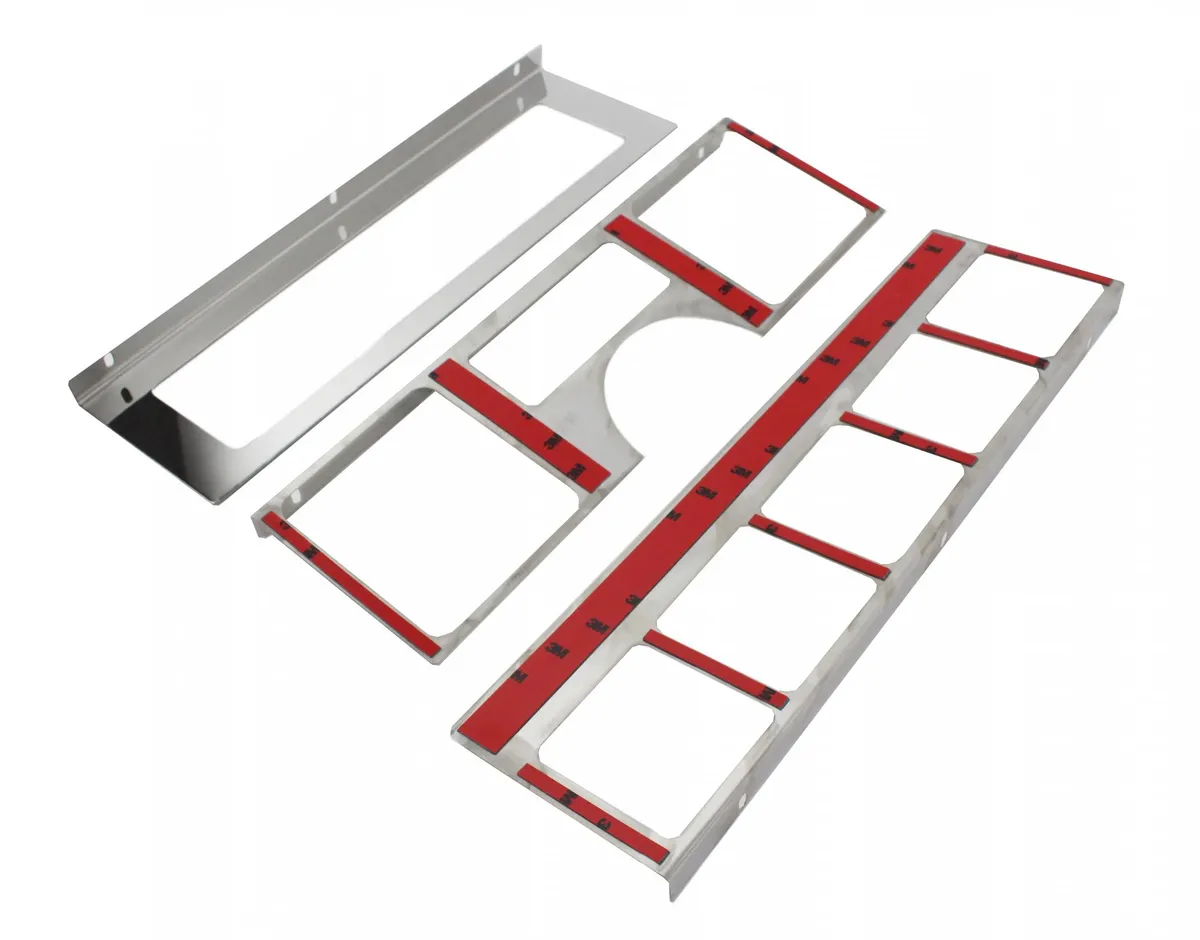 Jeep YJ Dash Overlay Set (3 pieces) 87-95 Wrangler TJ Polished Silver Kentrol product image