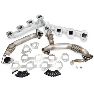Pacific Performance Engineering High Flow Exhaust Manifold And Uppipes Kit Silverado/Sierra 6.6l Lml Silver