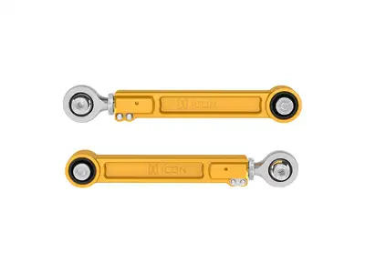 ICON Vehicle Dynamics ICON 2022-2026 Toyota Tundra/2023-2025 Toyota Sequoia/2024-2026 Toyota Tacoma/Toyota Land Cruiser 250 Series/Lexus GX550/2025-2026 Toyota 4Runner, Rear, Billet Upper Link Kit, Gold Anodizing