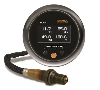 Innovate Motorsports ECF-1: Ethanol Content %; FUEL Pressure/Temp;/Wideband Air/Fuel Ratio Gauge; Complete