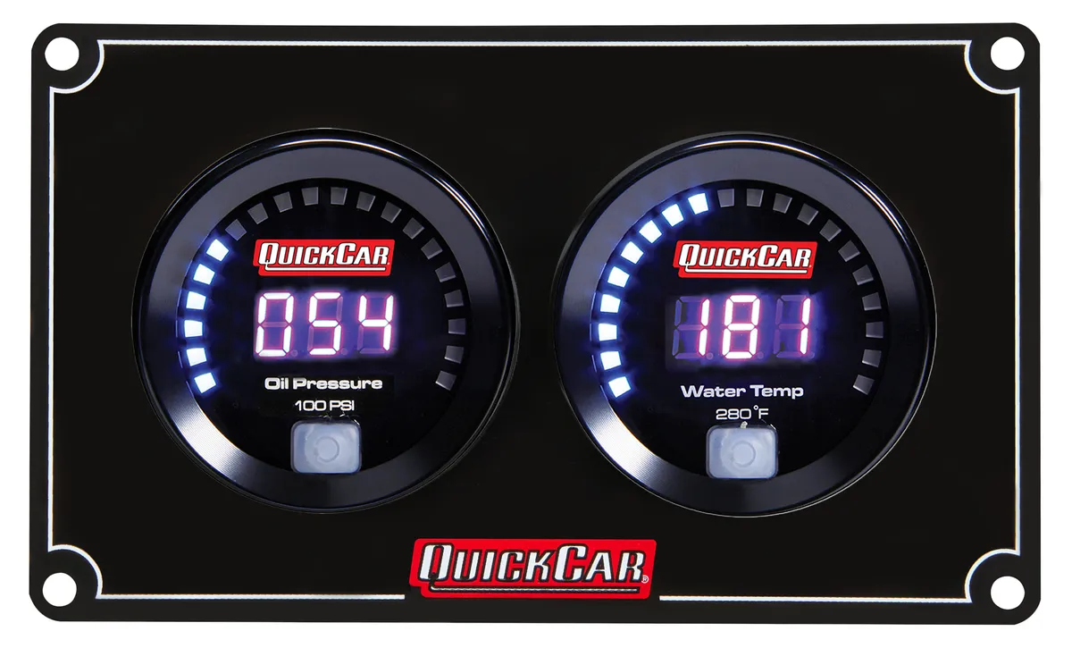 Quickcar Racing Products Digital 2-Gauge Panel OP/WT