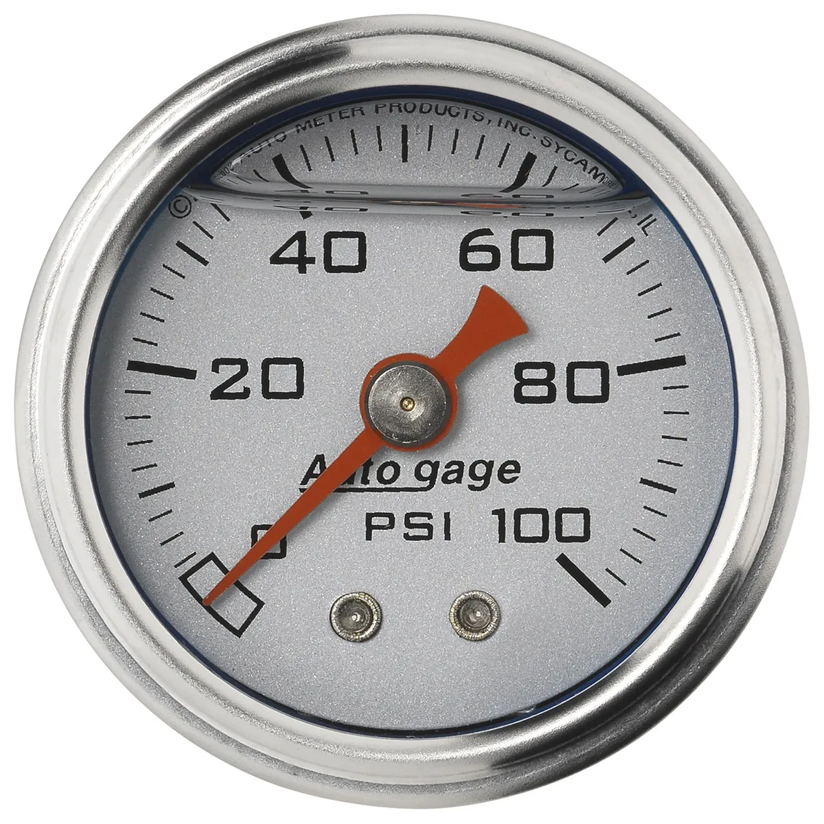 Gauge, Pressure, 1.5" direct mnt, 100psi, Liquid Filled Mech, Slvr, 1/8" NPTF Male product image