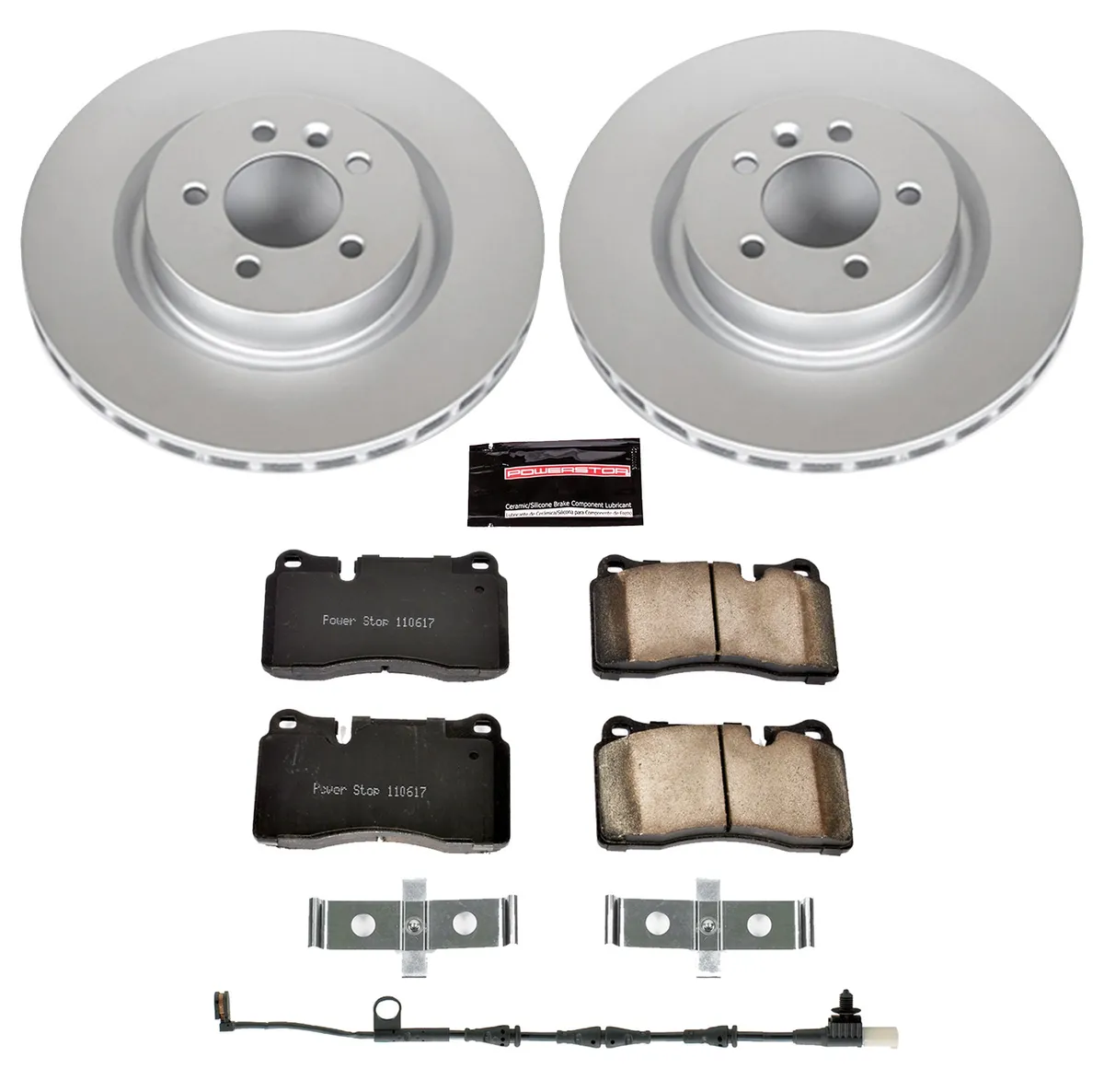 Z23 Sport Geomet Coated Rotor Kit For European Vehicles: Genuine Geomet Fully Coated Rotors; Carbon-Fiber Ceramic Pads W/Hardware; Pad Sensors product image