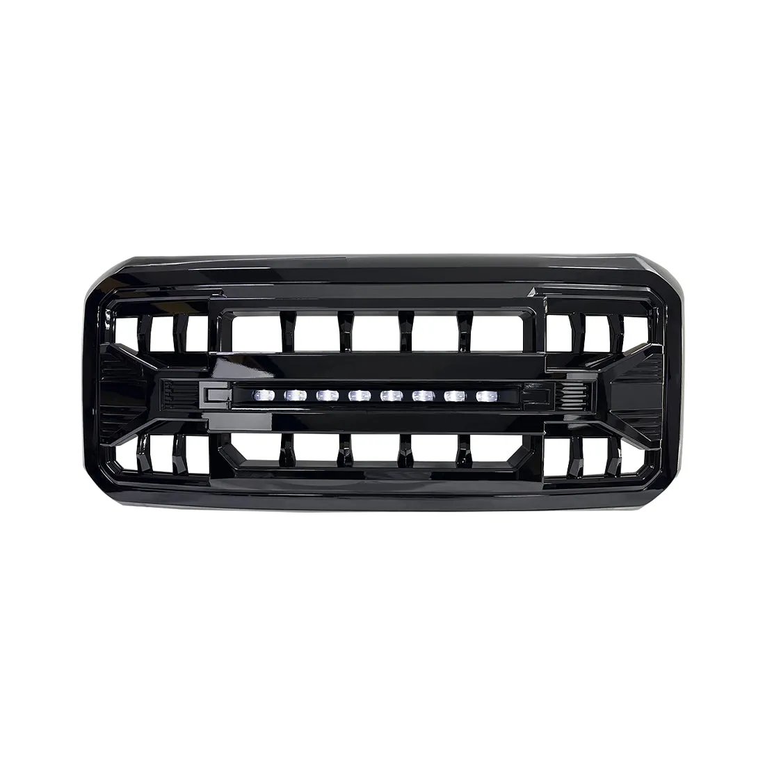 Armor Grille W/ Off-Road Lights - Glossy Black For 2011-2016 Ford F250/ 350/ 450/ 550 Super Duty product image