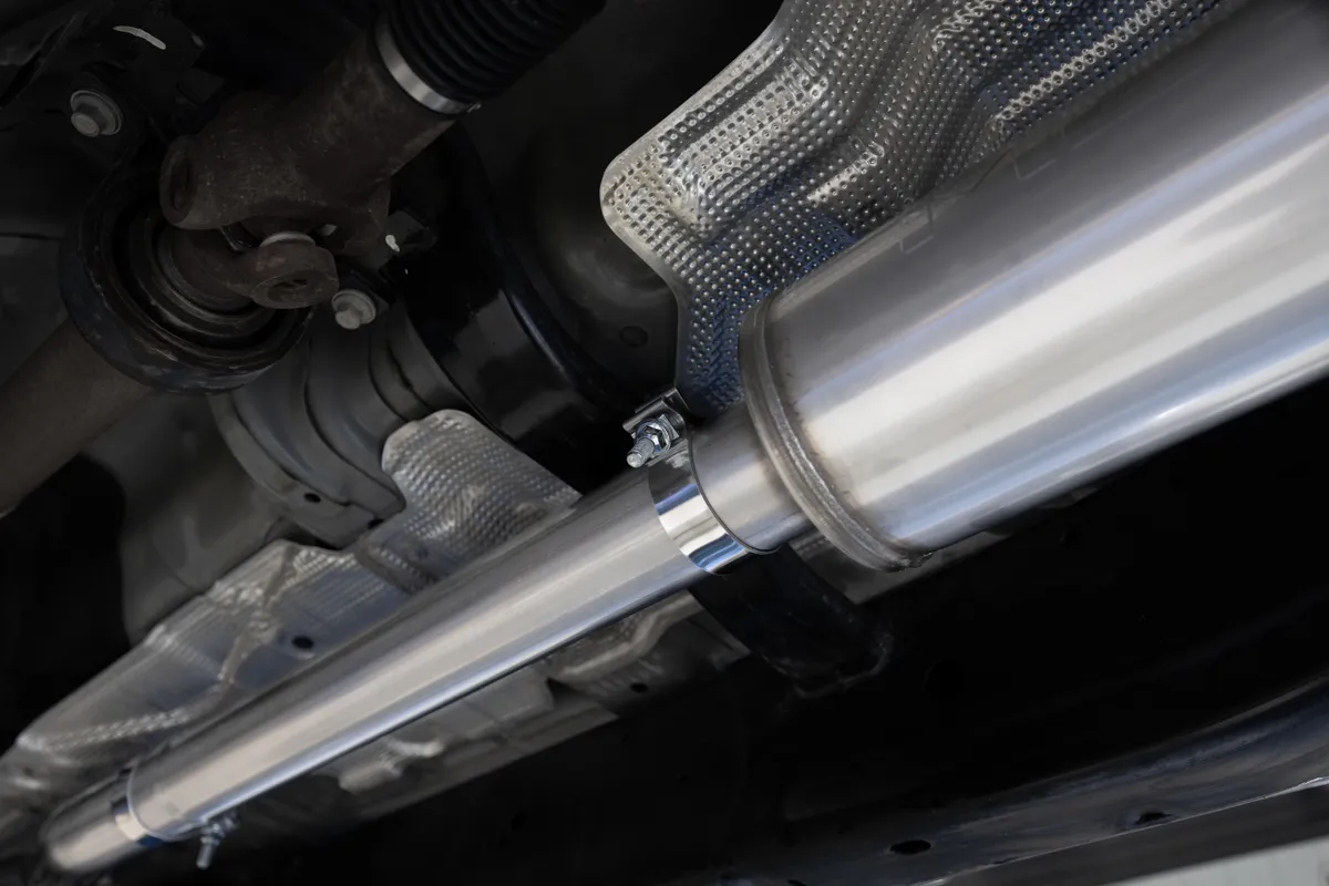 2024-Up Ford Ranger 2.3L Ecoboost Armor Lite Aluminized Steel 3-Inch Cat-Back Single Side Exit with Polished Tip MBRP product image