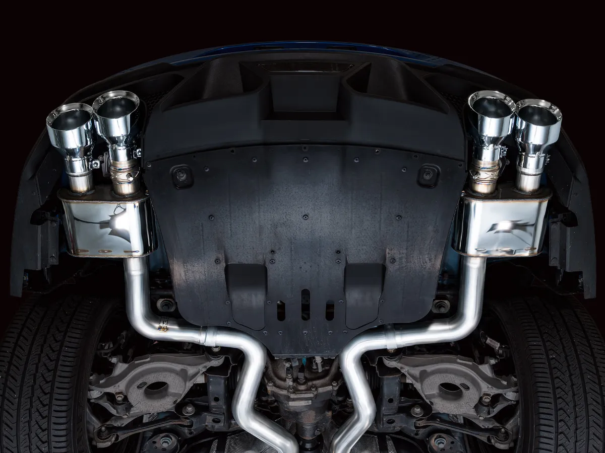 AWE SwitchPath Exhaust for Ford Mustang S550 Mach1 - Quad Diamond Black Tips 3025-43551 product image