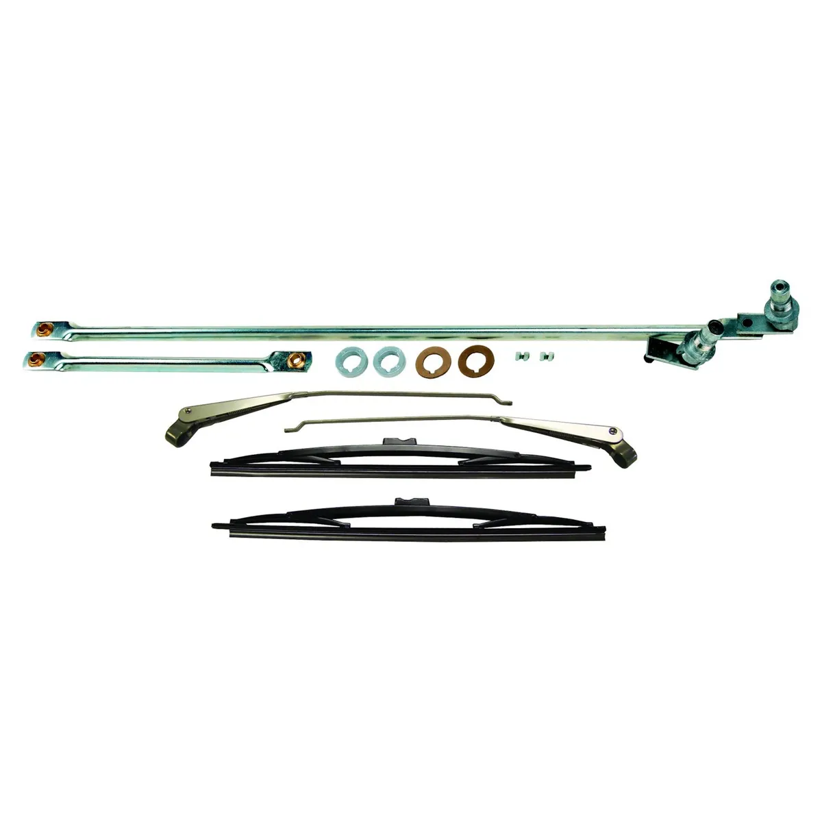 Crown Automotive Jeep Replacement 1976-1983 CJ-5 CJ Kit Includes: Wiper Linkage 2 Arms 2 Blades and Hardware. 1976-1986 CJ-7 CJ Kit Includes: Wiper Linkage 2 Arms 2 Blades and Hardware. 1981-1986 CJ-8 CJ Kit Includes: Wiper Linkage 2 Arms 2 Blades and Hardware.