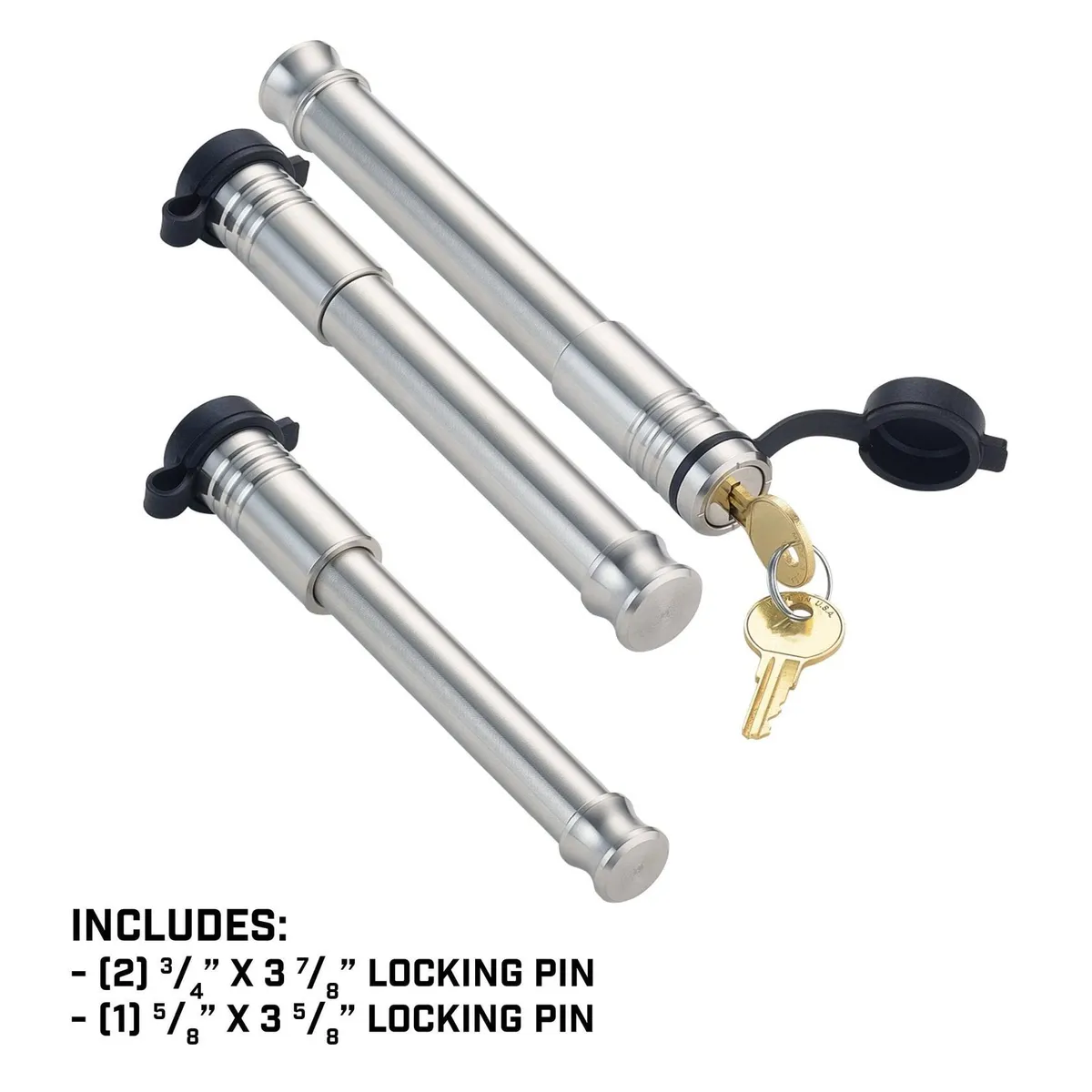 2 Pack - (2) 5/8 x 3-1/8 Span Hitch Locks - 4 Keys Included Fitment: Phantom 5K Phantom-X 7K 16K Mega Duty 10K 16K Boss 10K 16K Glyder 7K product image