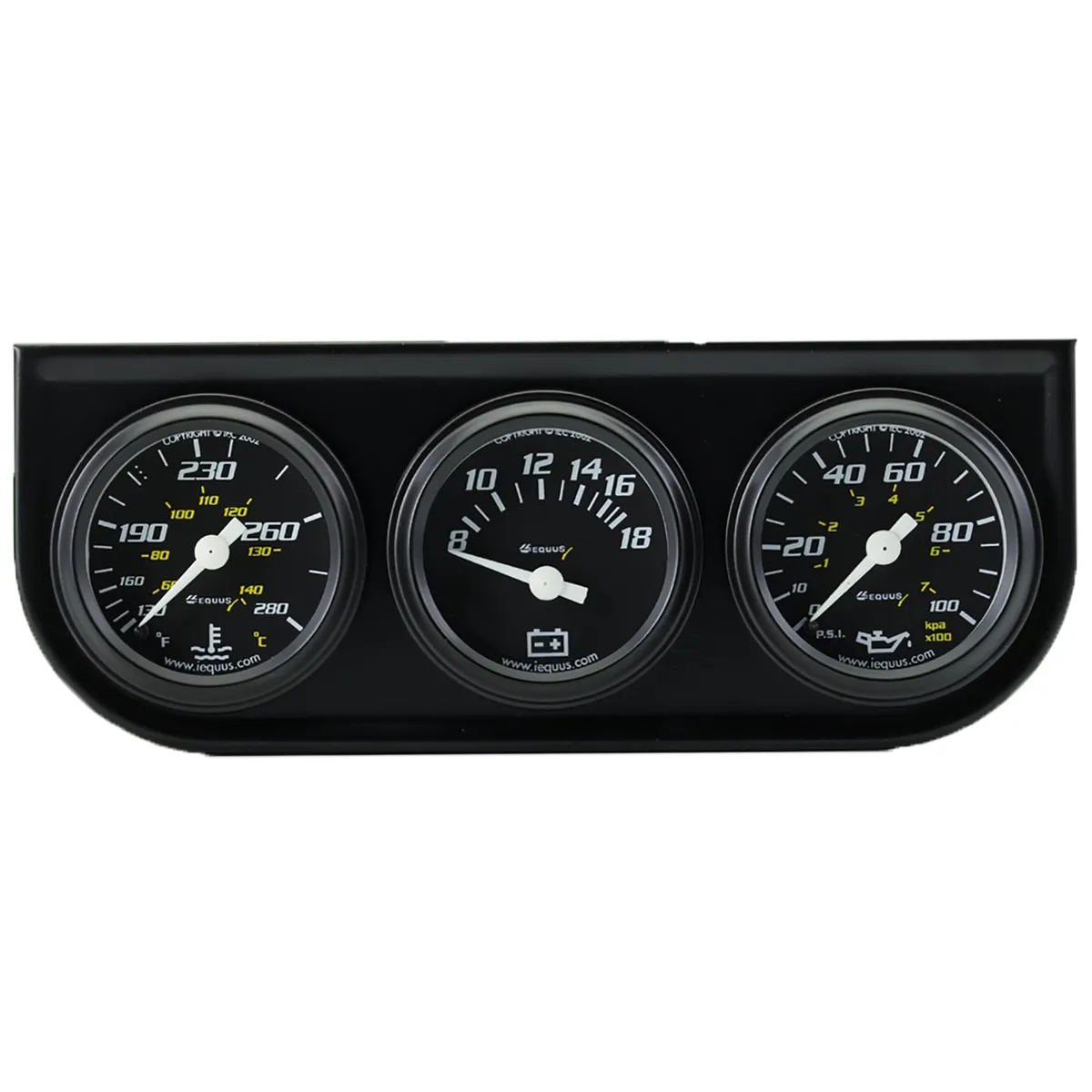 1-1/2 Dia Triple Gauge Set w/Black Panel product image