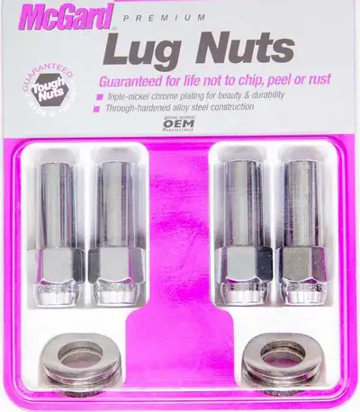 McGard Hex Lug Nut M12x1.5 Ctr Washer Xlng 1.365 in Shk 13/16 Hex 2.27 in Oal Chrom