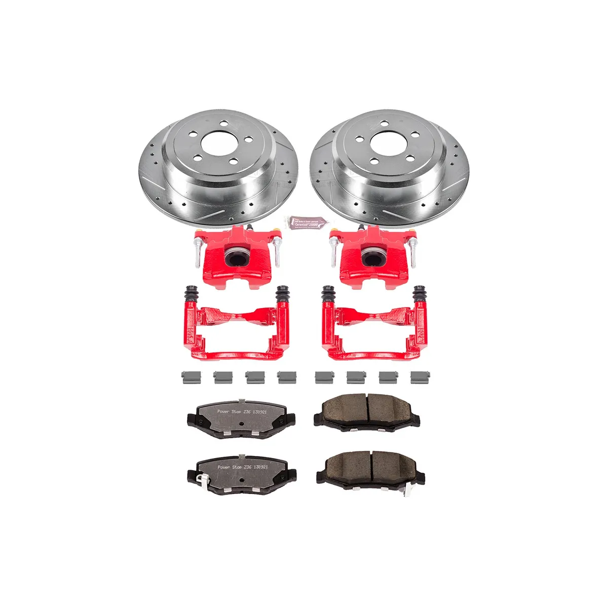 Z36 Truck/Tow Upgrade Kit: Drilled/Slotted Rotors; Carbon-Fiber Ceramic Pads; Powder Coated Calipers product image