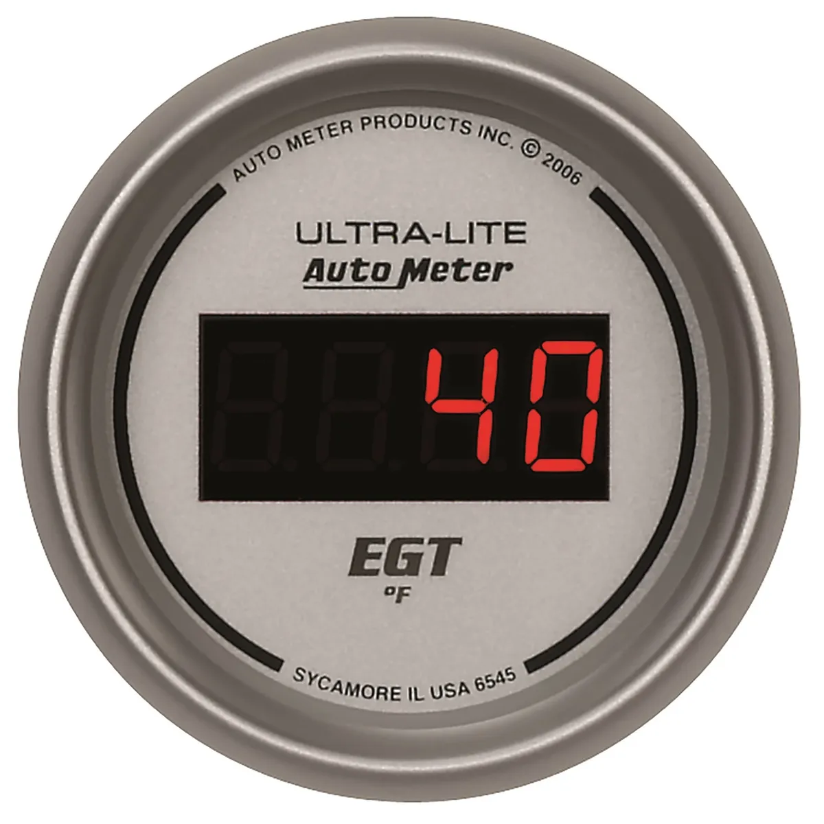 Gauge, Pyrometer (EGT), 2 1/16", 1600?F, Digital, Silver Dial w/ Red LED product image