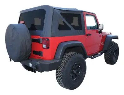 Crown Automotive Jeep Replacement 2007-2009 Wrangler JK w/ 2 Doors; Black Diamond; With Tinted Windows & Soft Upper Doors.