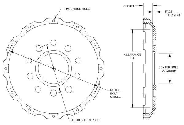 Wilwood Brakes Big Brake Hat - Short Offset - 170-9128