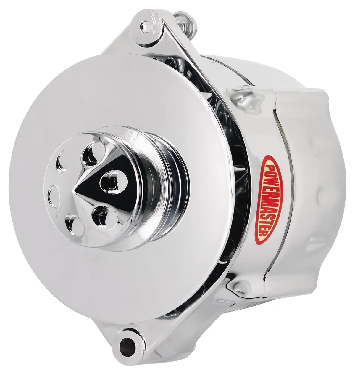 Smooth Look™ Alternator; 12si; 150 Amp; 100 Idle; 1 Groove V Type; Baffle And Cone; Chrome; product image