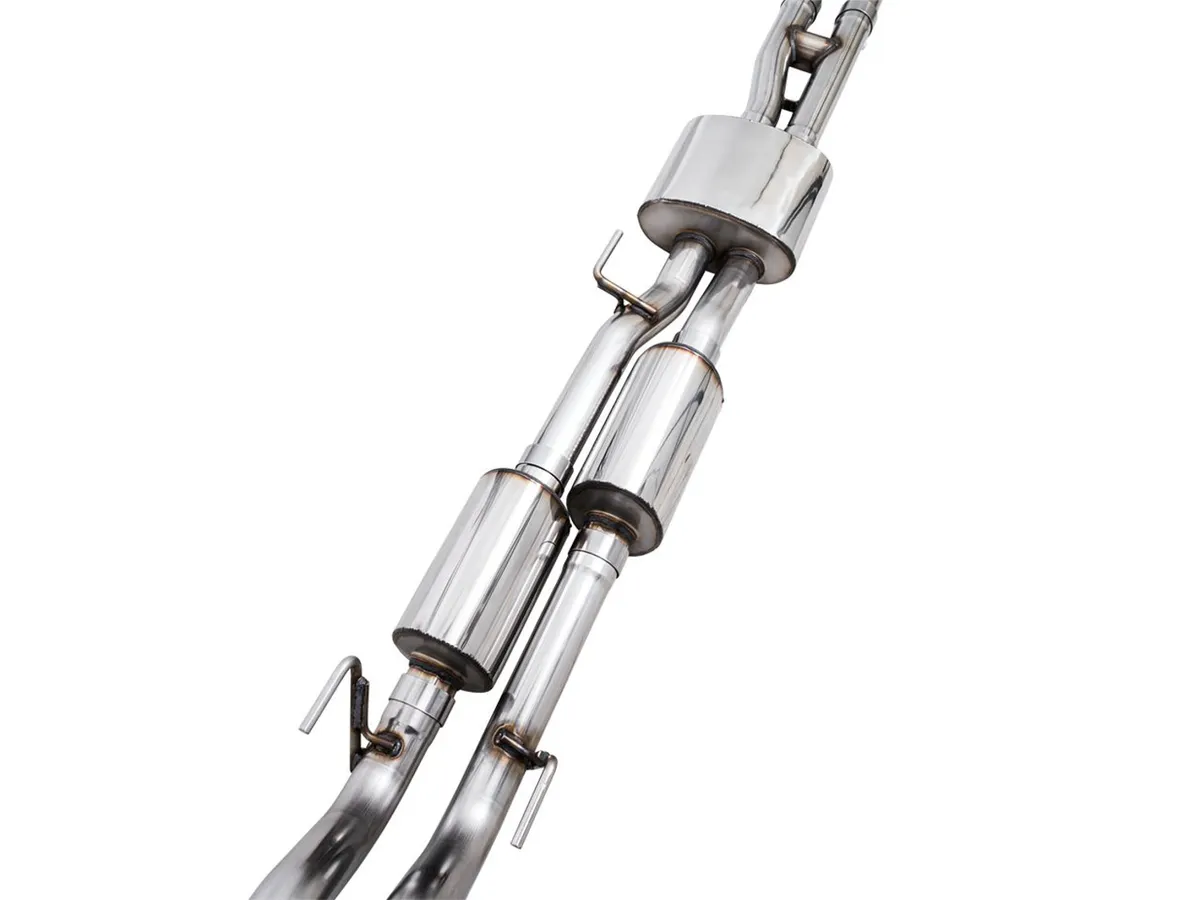 AWE 0FG Exhaust with BashGuard for 3rd Gen Tacoma - Dual Diamond Black Tips product image