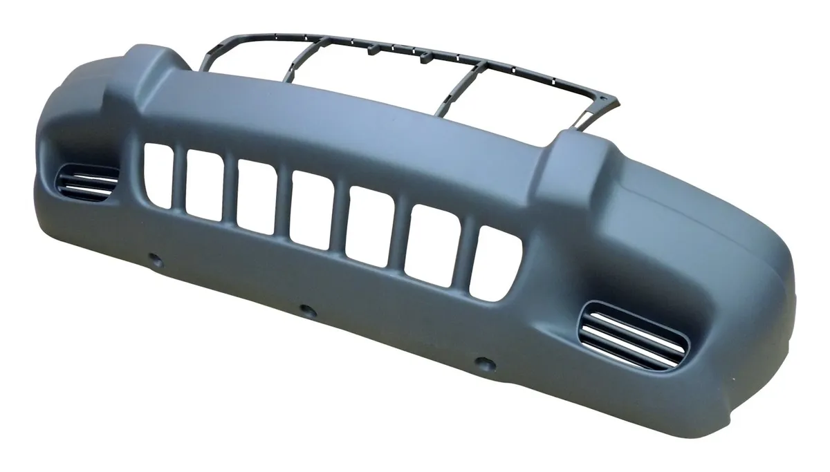 Front Bumper Fascia; Gray; Textured; w/Laredo Package w/o Fog Lamps; product image