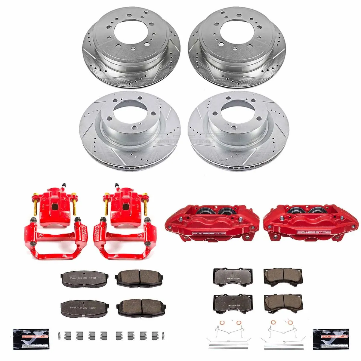Z36 Truck/Tow Upgrade Kit: Drilled/Slotted Rotors; Carbon-Fiber Ceramic Pads; Powder Coated Calipers product image