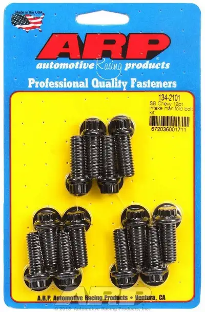 ARP Auto Racing sb Chevy 12pt Bolt Head Black Oxide Intake Manifold Bolt Kit (3/8 Socket)