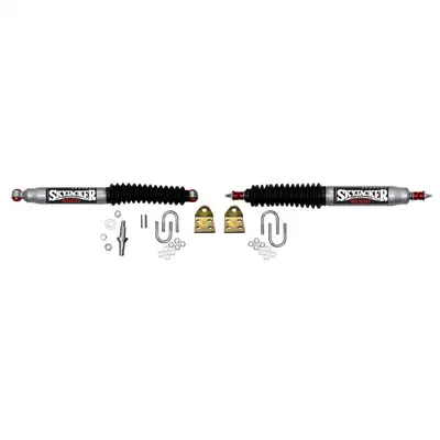 Skyjacker Steering Stabilizer Dual Kit Silver w/Black Boots 97-06 Jeep TJ 97-16 Jeep Wrangler Skyjacker