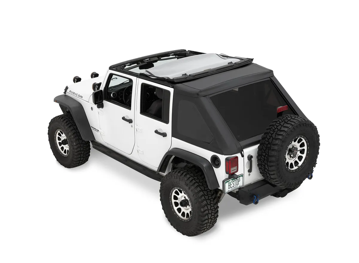 The Ascent Soft Tops For Jeep 2007-2018 Wrangler JK 4 Door Black Diamond Bestop product image