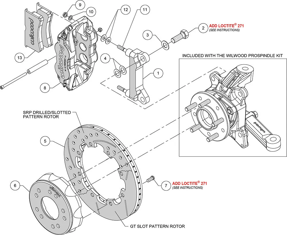 1963 - 1987 Chevrolet, GMC Forged Narrow Superlite 6R Big Brake Front Brake Kit (Hat) - 140-15302 product image