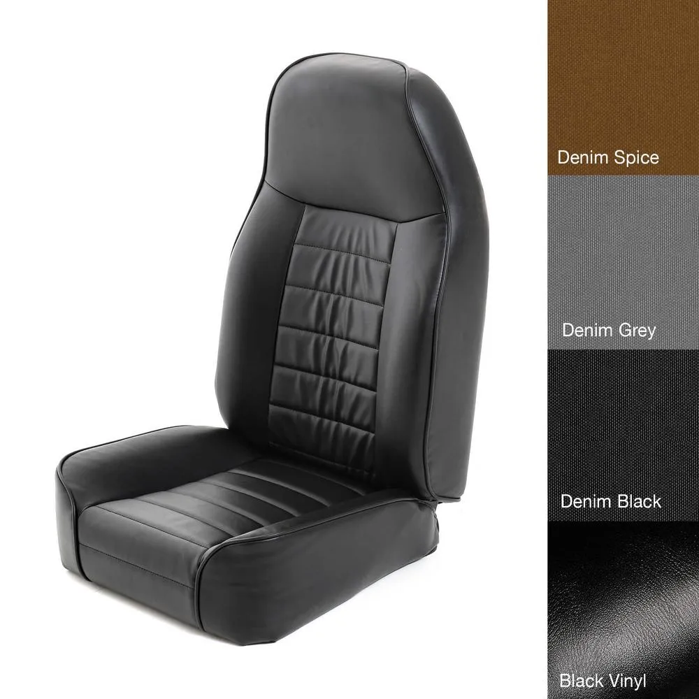 7618 CJ & Wrangler Cj/Yj/Tj/Lj Seat Front Standard Bucket Vinyl Black product image
