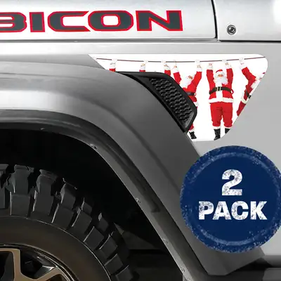 Under The Sun Inserts Santa's on a Wire 2pc Vinyl Fender Decal