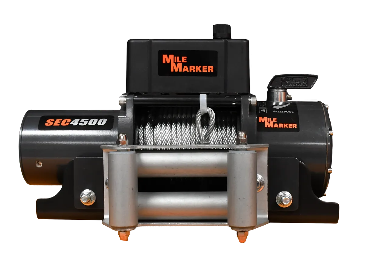 4500 LBS Winch Waterproof Rated Line Pull 12V Motor w/1/4 x 50 Foot Cable PE4500 ES Mile Marker product image