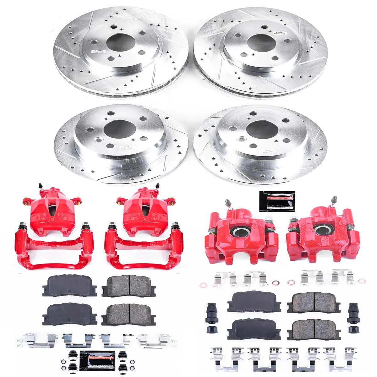 Z23 Evolution Sport Upgrade Kit: Drilled/Slotted Rotors; Carbon-Fiber Ceramic Pads; Powder Coated Calipers product image