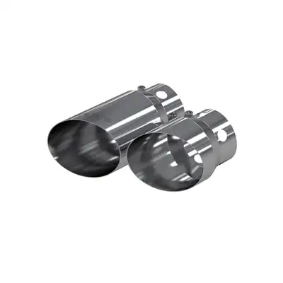 MBRP Exhaust Armor Pro Exhaust Tip; Set of 2; 4 in. Inlet Diameter; 5 in. Outlet Diameter; 1-6.75 in. Length/1-9.75 in. Length; T304 Stainless Steel; Mirror Polished;