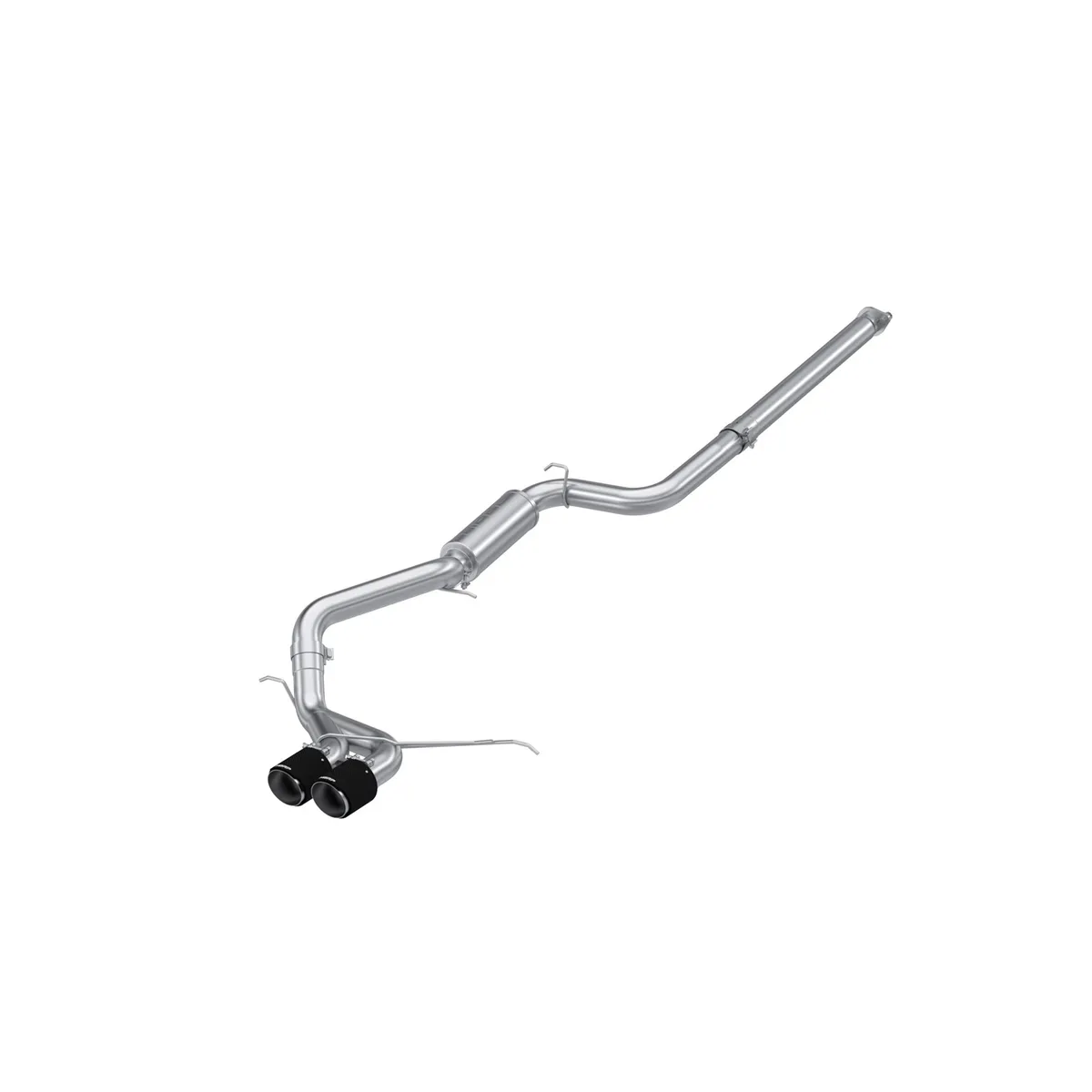 2013-2018 Ford Focus ST 2.0L EcoBoost T304 Stainless Steel 3 Inch Cat-Back Dual Center Outlet with Carbon Fiber Tips Race Profile MBRP product image