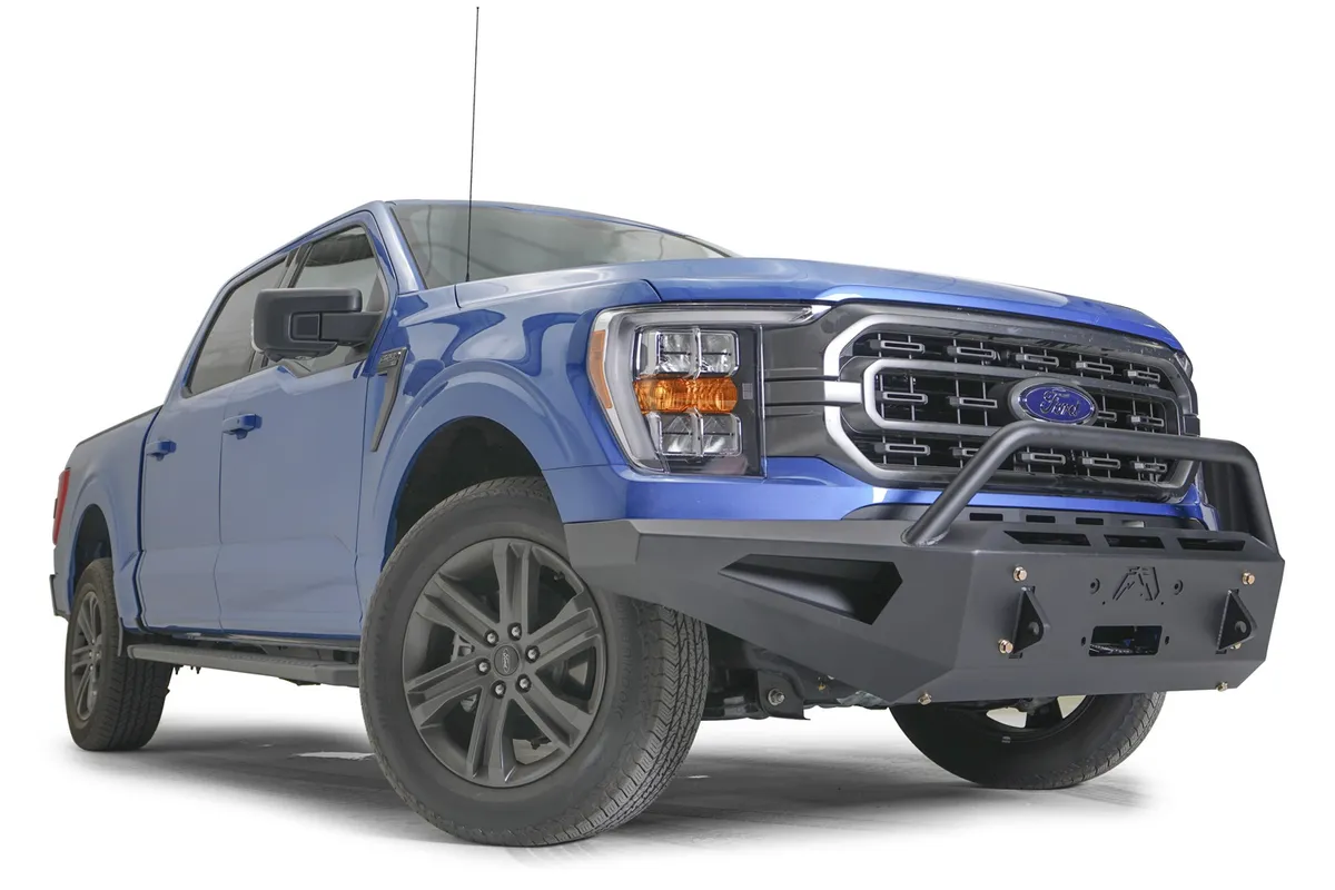 Red Steel Front Bumper; Hold Up 12000 lbs. Winch; 11 Gauge Steel; 1/4 in. Winch Tray; Black Powder; 130 lbs. Weight; product image