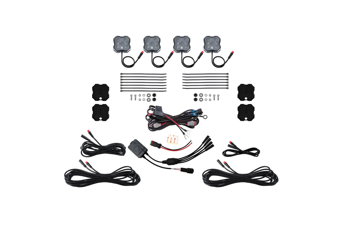 Diode Dynamics - RGBW Rock Light Installer Magnet Mount Kit w/Controller (4-pack) product image